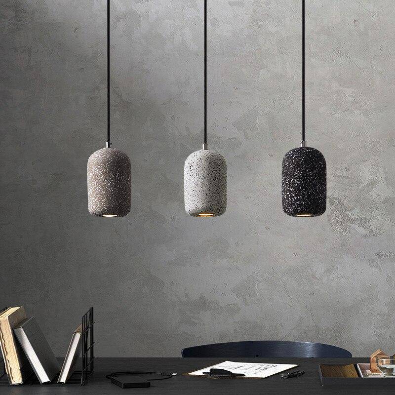 Terrazzo Style LED Cylinder Pendant Light