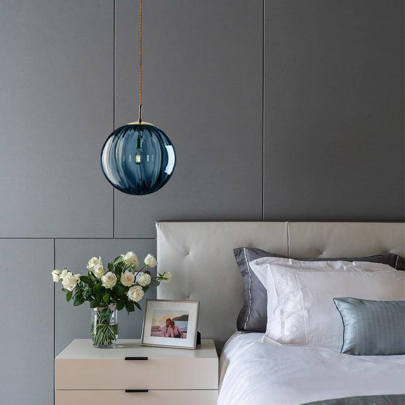 Modern Colored Glass Ball LED Pendant Light