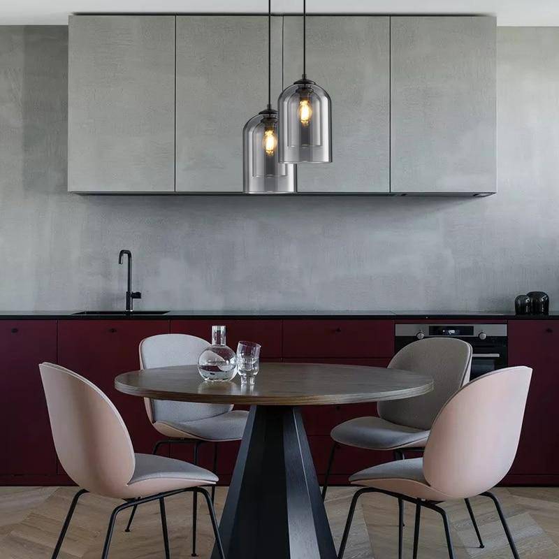 Double Curved Smoke Glass Suspension Design Tube