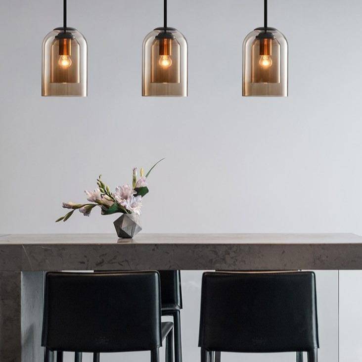 Double Curved Smoke Glass Suspension Design Tube