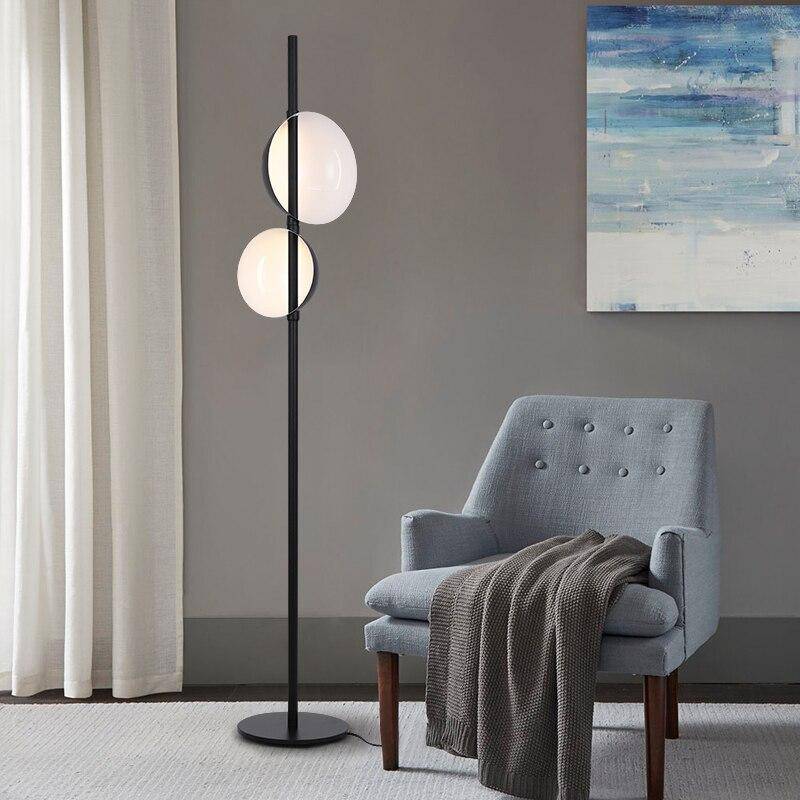 Modern LED Floor Lamp with Double Metal Shade