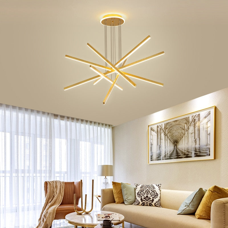 Modern Gold Star-Shaped LED Chandelier Alaikari