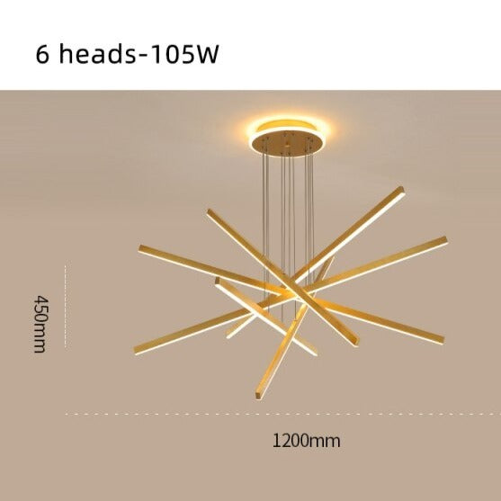 Modern Gold Star-Shaped LED Chandelier Alaikari