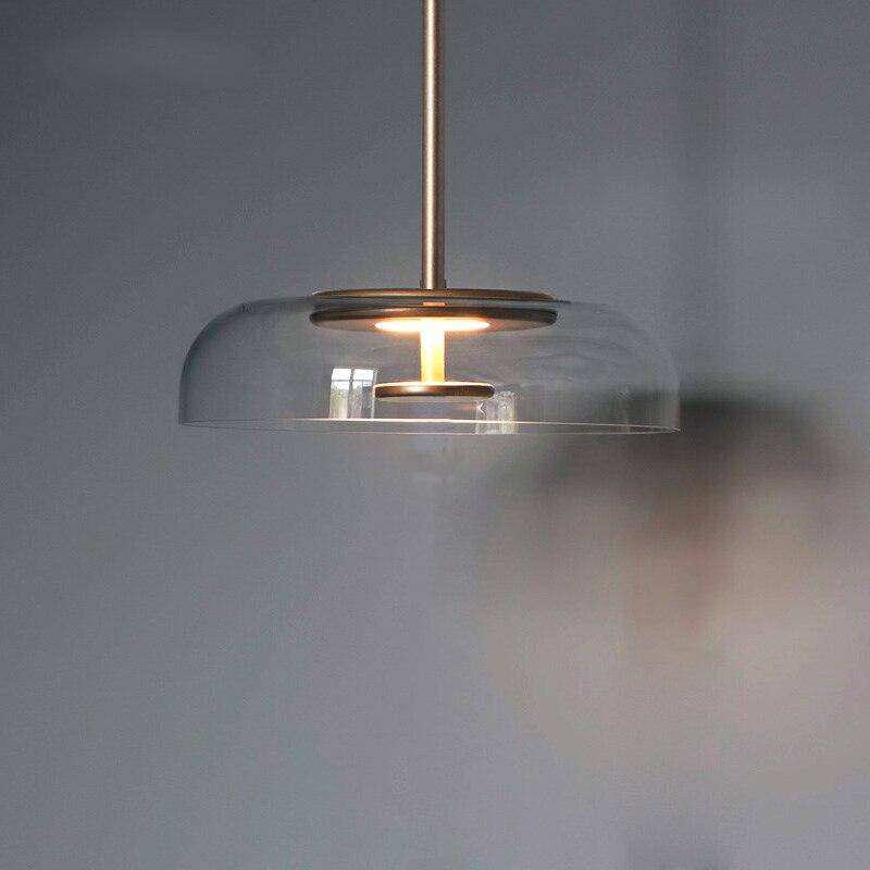 Round Smoke Glass LED Loft Pendant Light