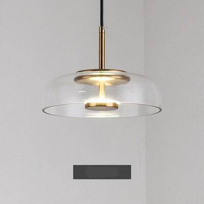 Round Smoke Glass LED Loft Pendant Light