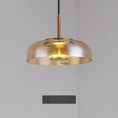 Round Smoke Glass LED Loft Pendant Light