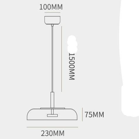 Round Smoke Glass LED Loft Pendant Light