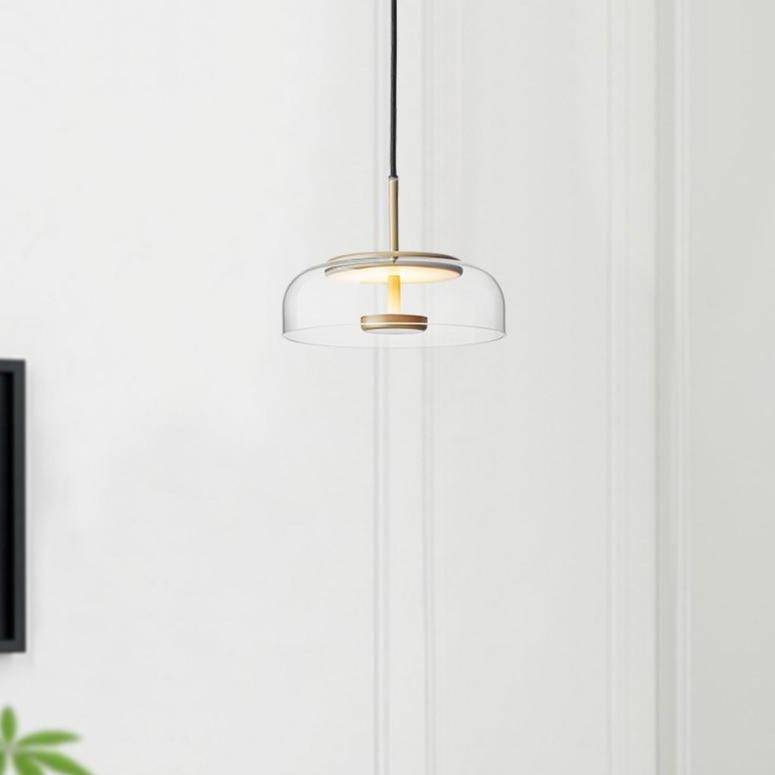 Round Smoke Glass LED Loft Pendant Light