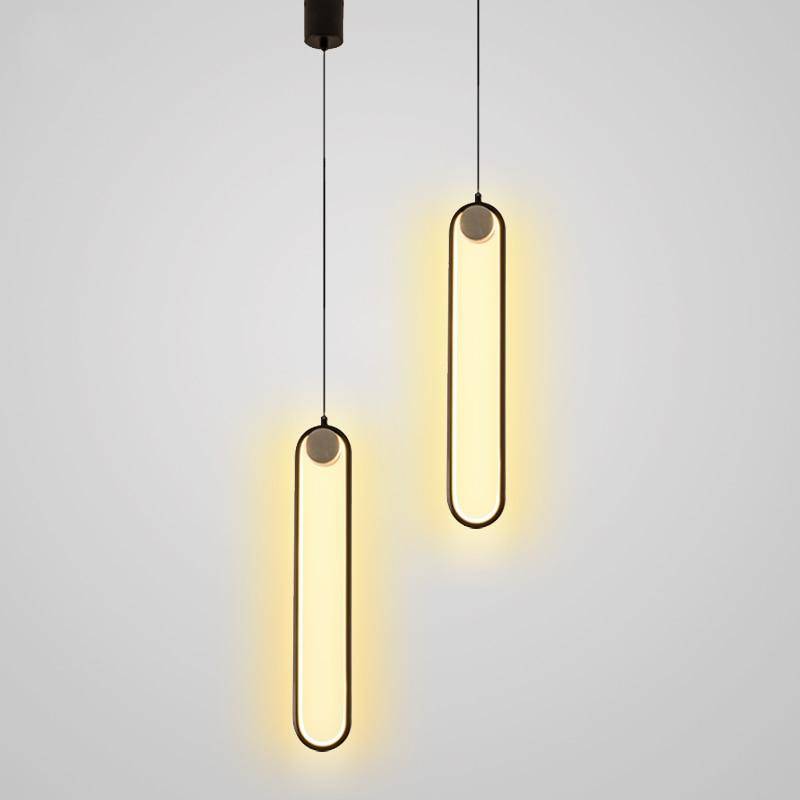 Modern LED Ring Pendant Light in Black or Gold