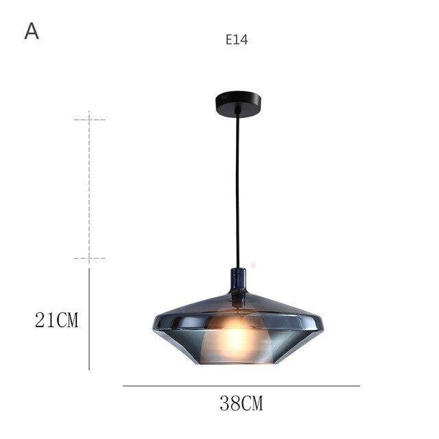 LED Suspension Light with Colored Glass Shade