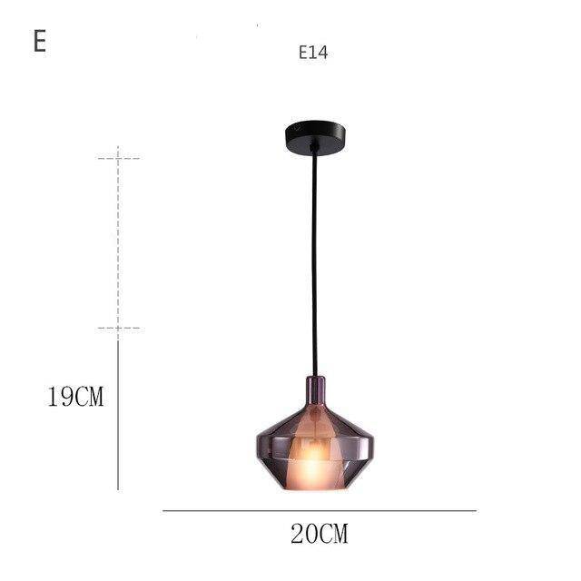 LED Suspension Light with Colored Glass Shade