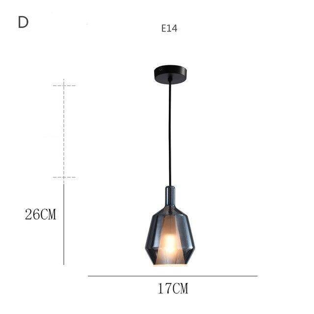 LED Suspension Light with Colored Glass Shade