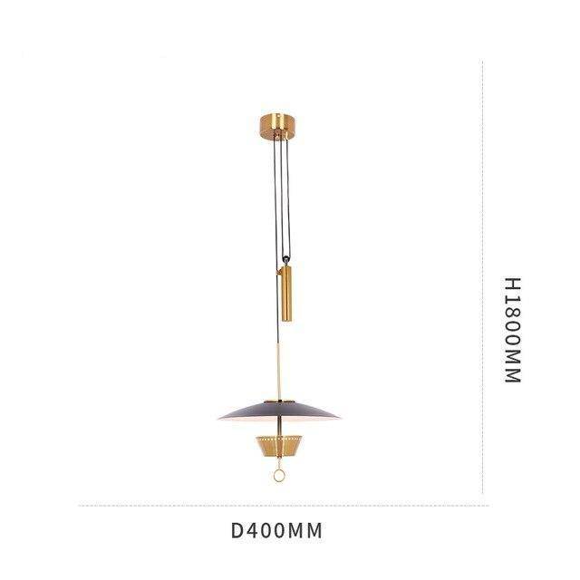 Gold Suspension Design LED Light with Black Hat Shade