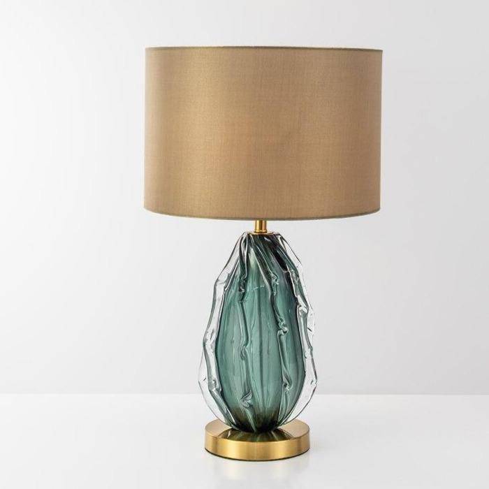 Modern Glass LED Table Lamp with Cylindrical Shade