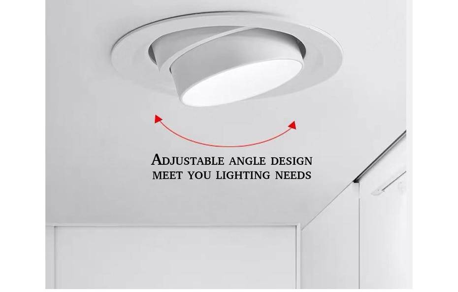Adjustable Round LED Recessed Light Fixture - Loft Style