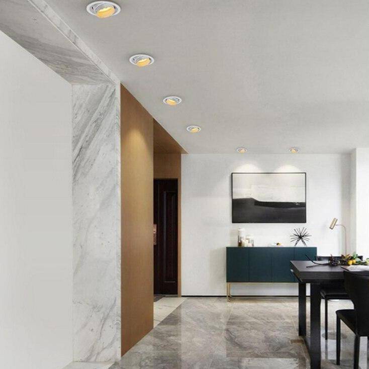 Adjustable Round LED Recessed Light Fixture - Loft Style