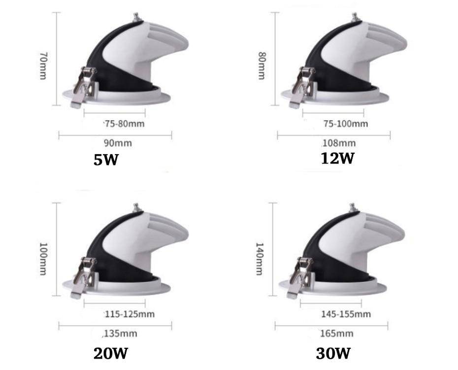 360° Adjustable White Aluminum LED Spotlight