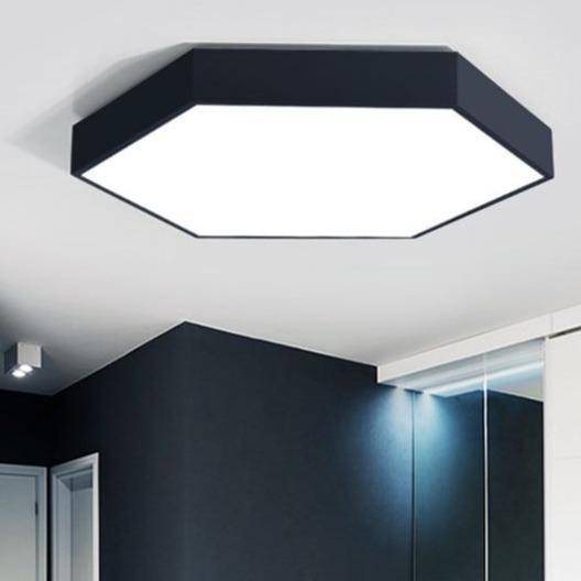 Black Hexagon LED Ceiling Light
