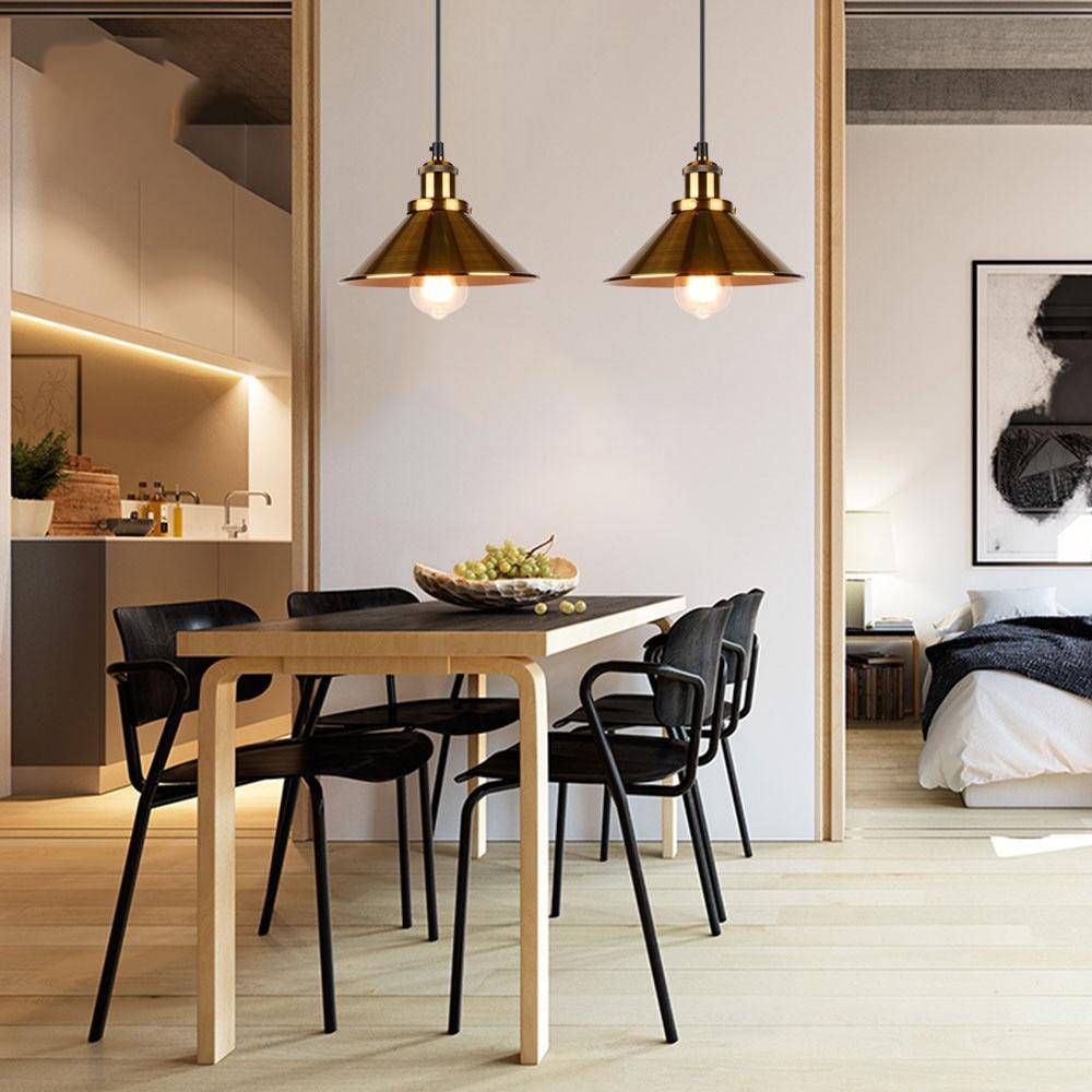 Vintage Gold Metal Pendant Light
