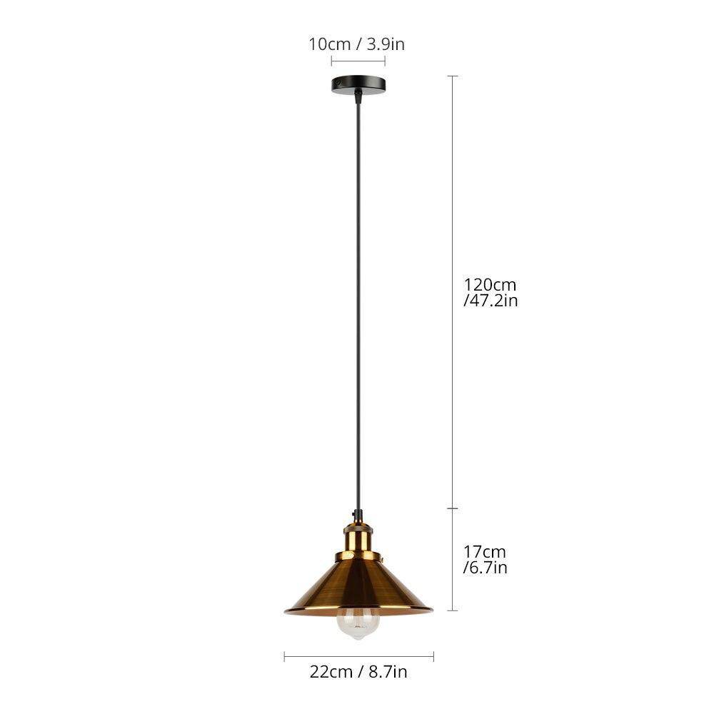 Vintage Gold Metal Pendant Light