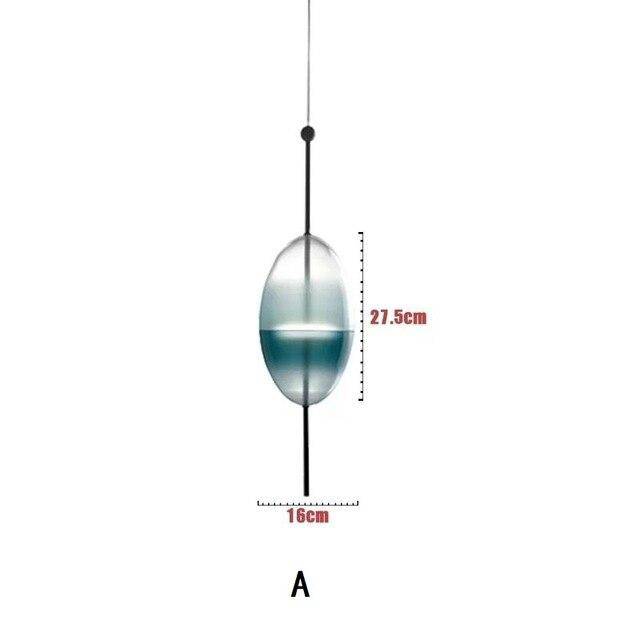 Blue Glass LED Pendant Light in Multiple Shapes