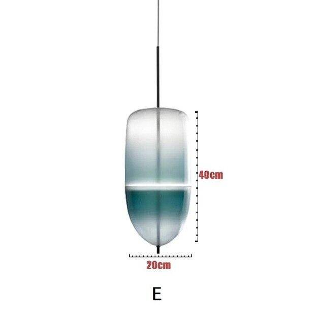 Blue Glass LED Pendant Light in Multiple Shapes