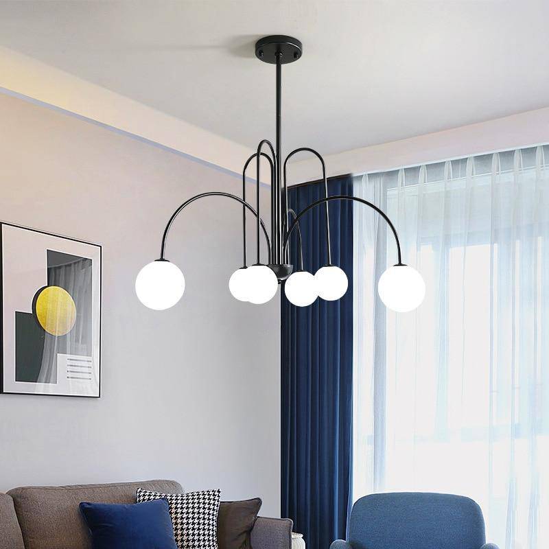 Gold Branch LED Chandelier with Glass Balls