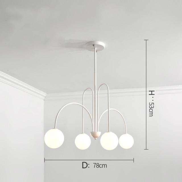 Gold Branch LED Chandelier with Glass Balls