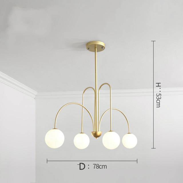 Gold Branch LED Chandelier with Glass Balls