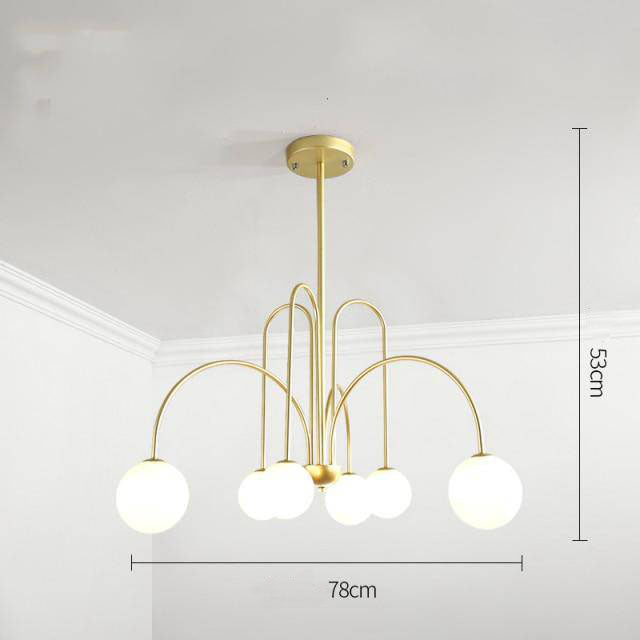 Gold Branch LED Chandelier with Glass Balls