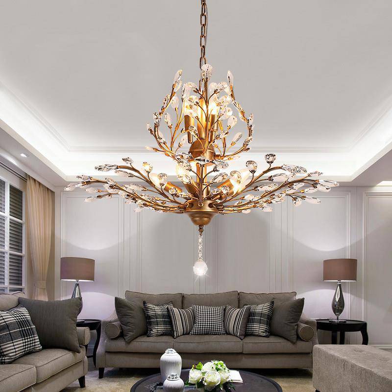 Gold Leaf Crystal LED Chandelier