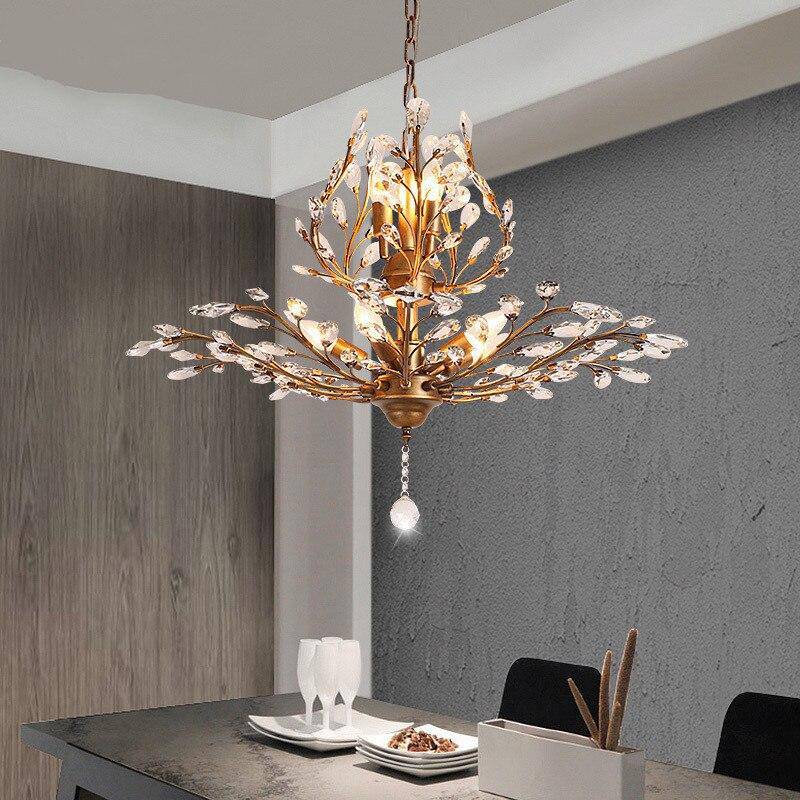 Gold Leaf Crystal LED Chandelier