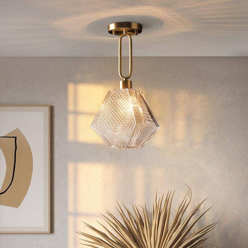 LED Suspension Light with Retro Glass Shade - Shadow Design
