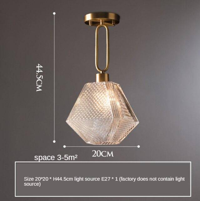 LED Suspension Light with Retro Glass Shade - Shadow Design