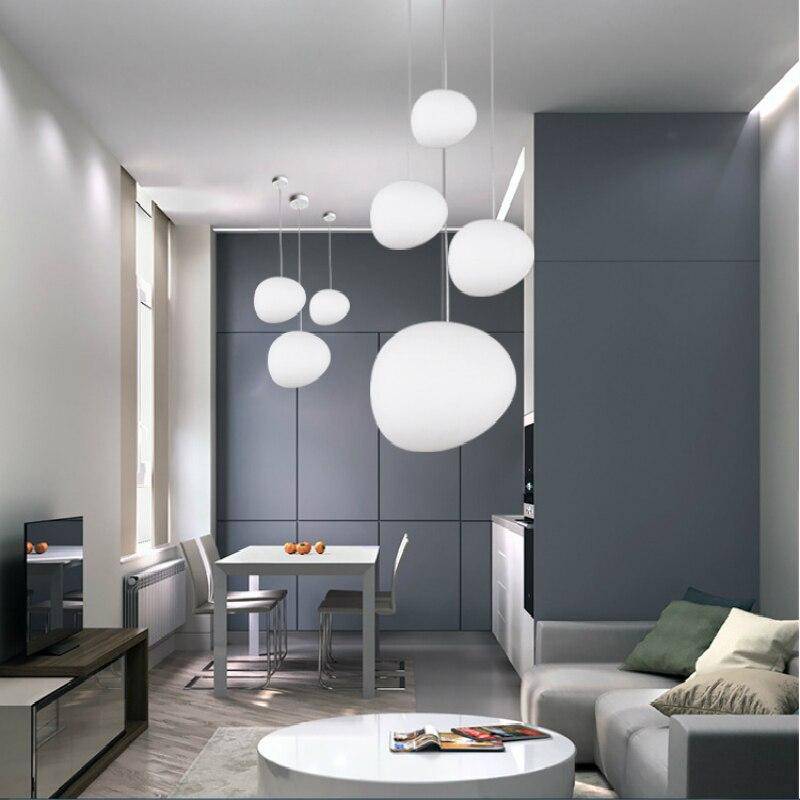 Oval Glass White LED Suspension Light
