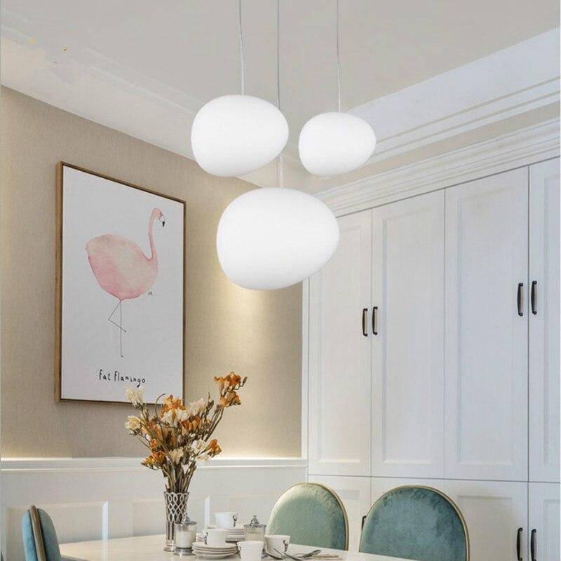 Oval Glass White LED Suspension Light