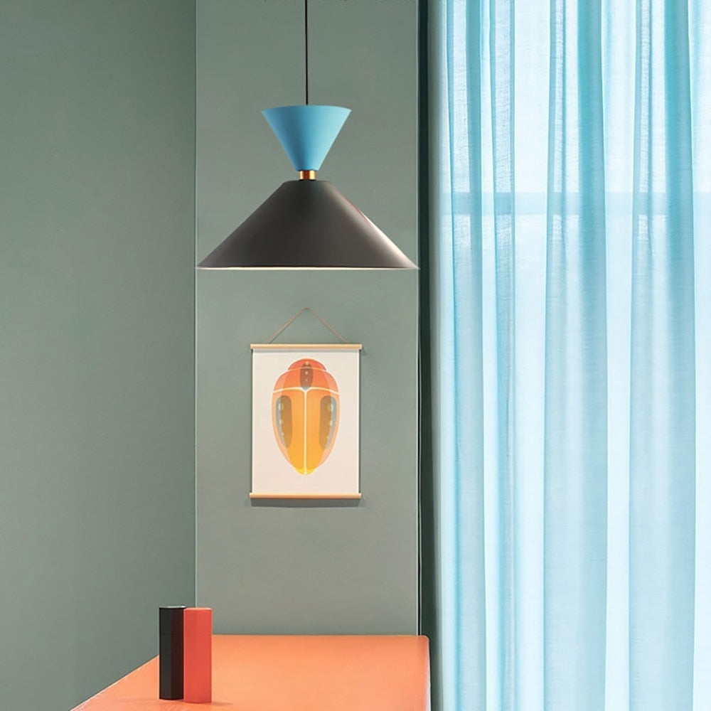 Colorful Nordic Topaz Shade LED Suspension Design