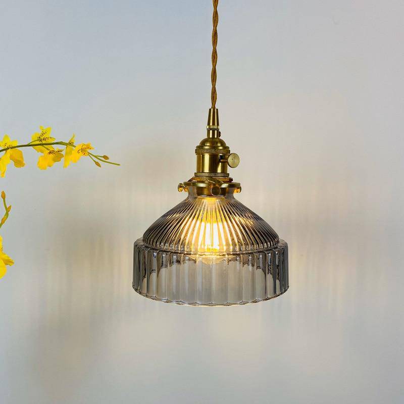 LED Suspension Light with Colored Glass Shade - Loft Style
