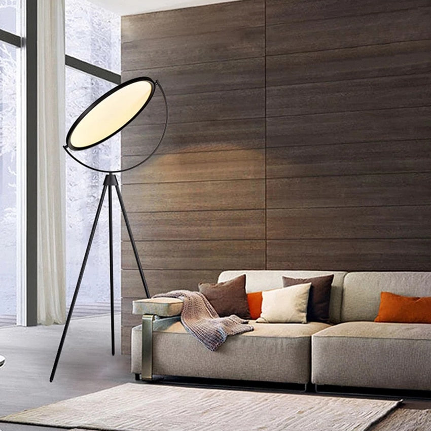 Modern LED Tripod Floor Lamp with Round Shade Loon