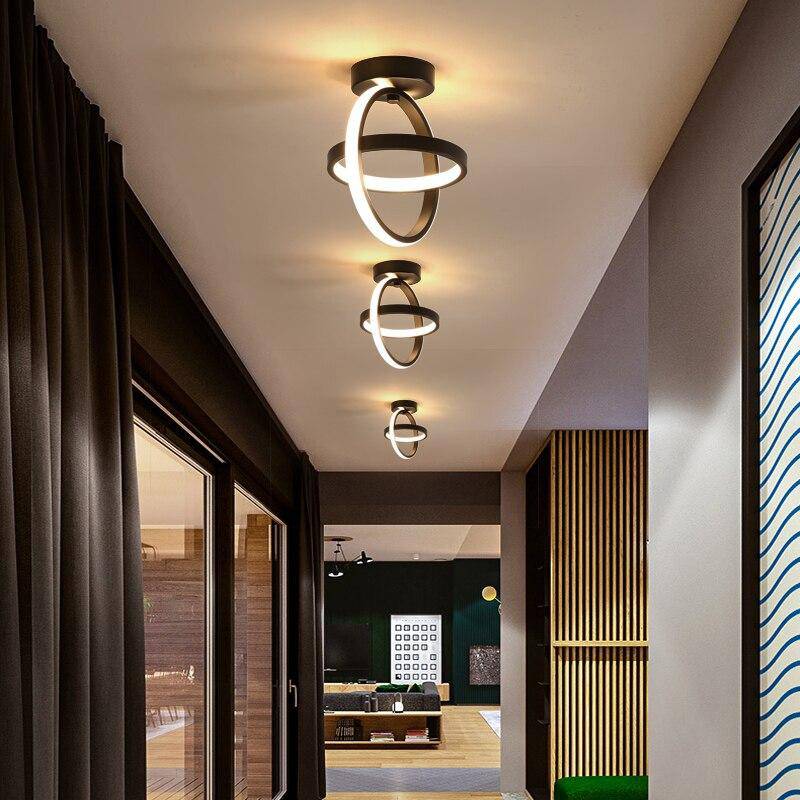 Modern LED Ceiling Light with Metal Ring for Balcony