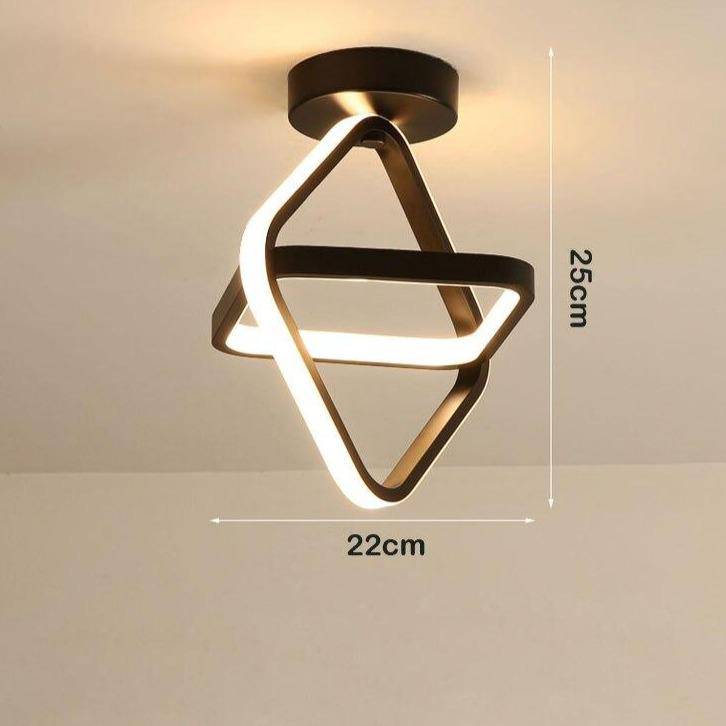 Modern LED Ceiling Light with Metal Ring for Balcony
