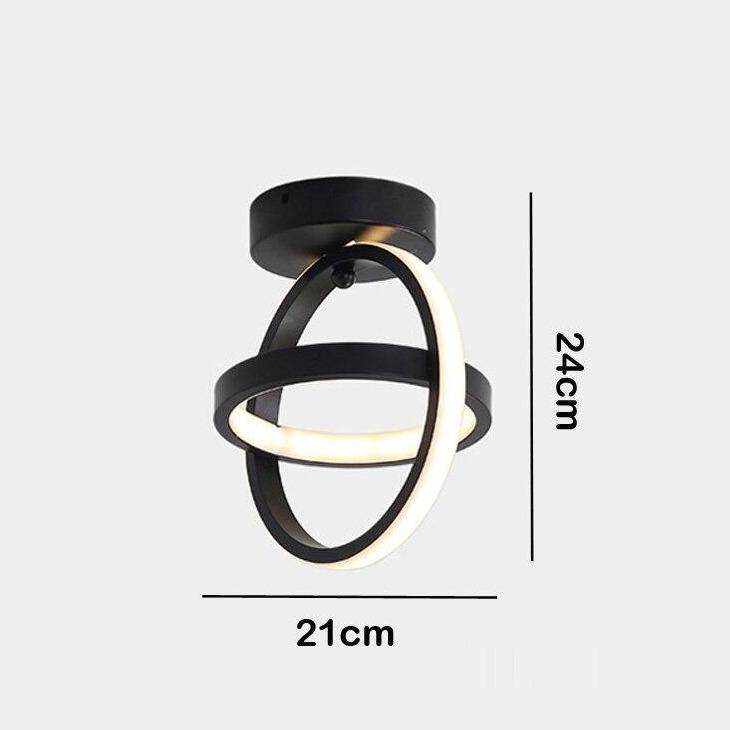 Modern LED Ceiling Light with Metal Ring for Balcony