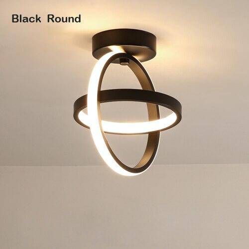 Modern LED Ceiling Light with Metal Ring for Balcony
