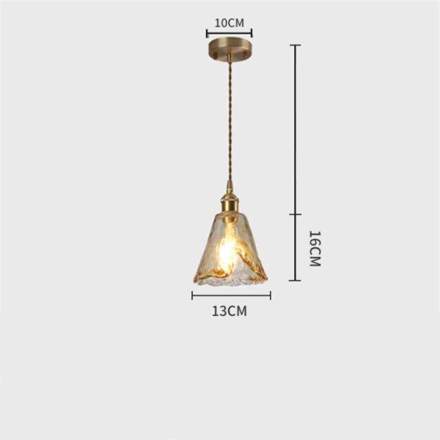 Retro LED Pendant Light with Amber Glass Shade