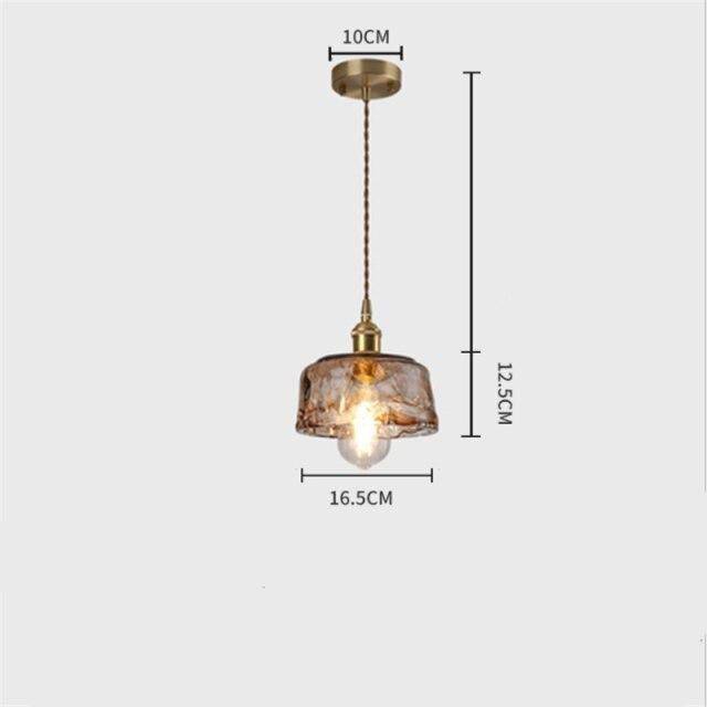Retro LED Pendant Light with Amber Glass Shade