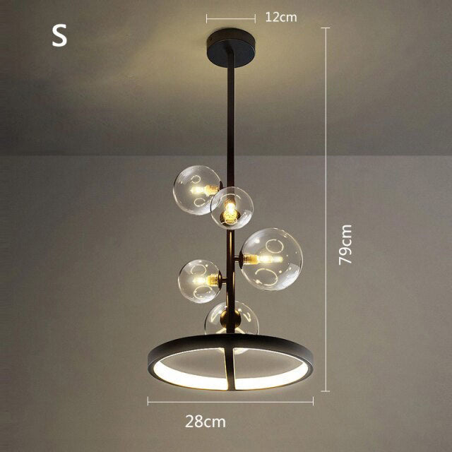 Black Metal Round LED Chandelier - Romane Design
