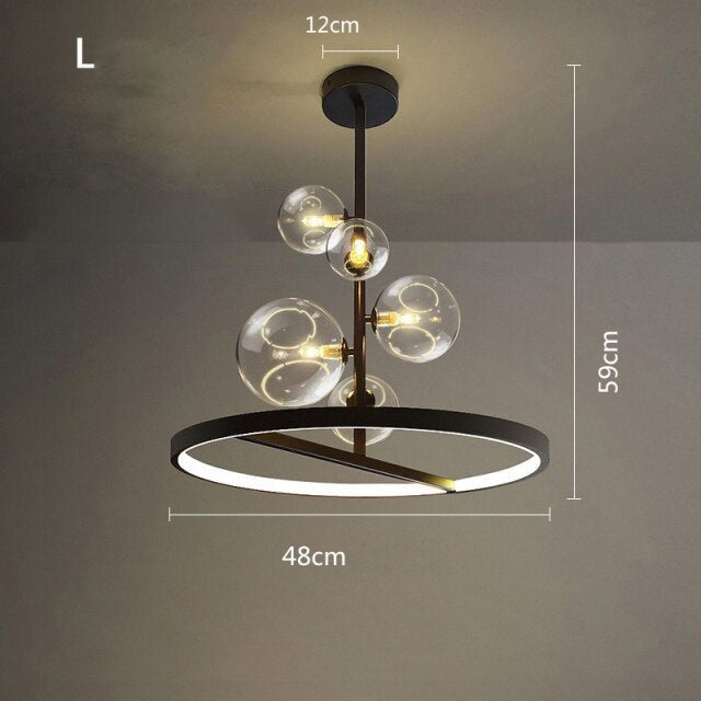 Black Metal Round LED Chandelier - Romane Design