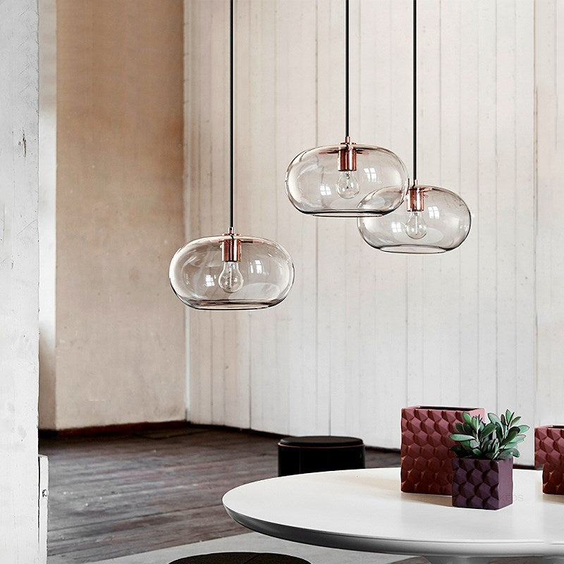 Pannas Round Glass Shade Suspension Light Fixture