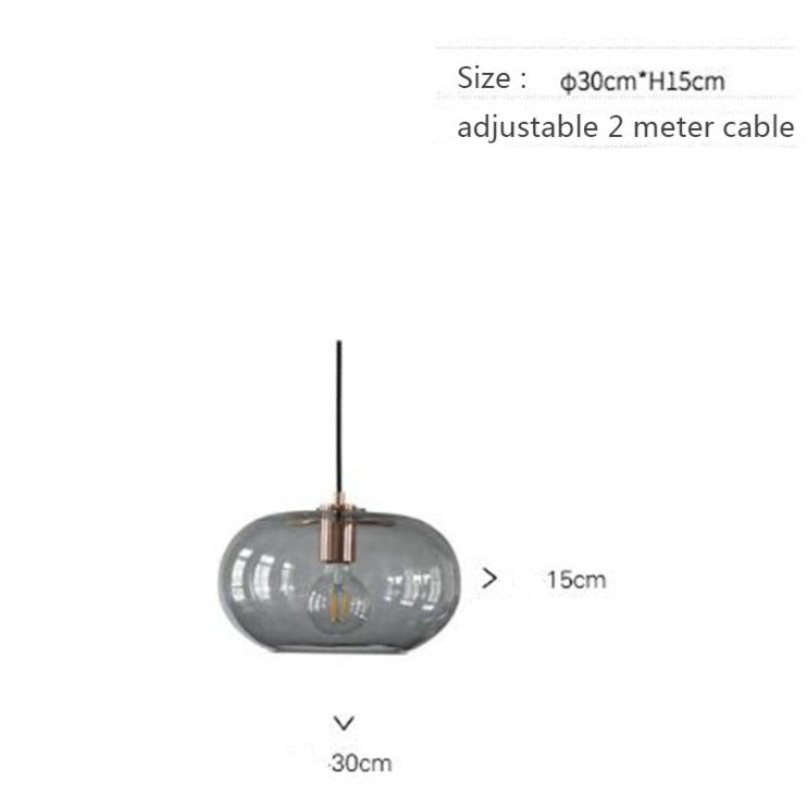 Pannas Round Glass Shade Suspension Light Fixture