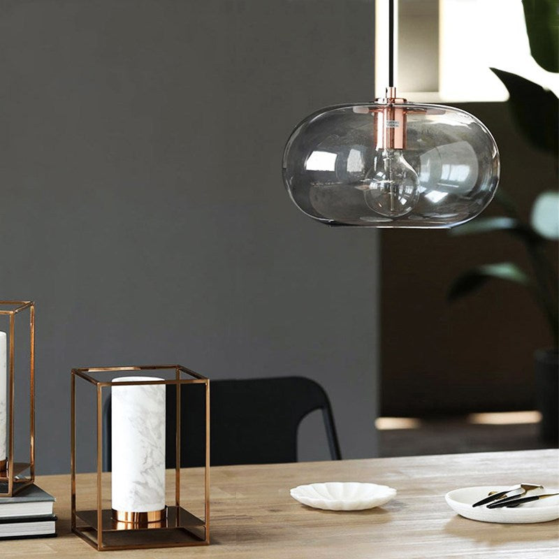 Pannas Round Glass Shade Suspension Light Fixture